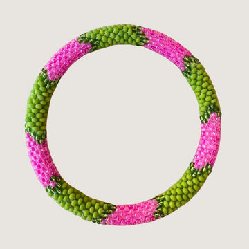 Rose et vert à blocs