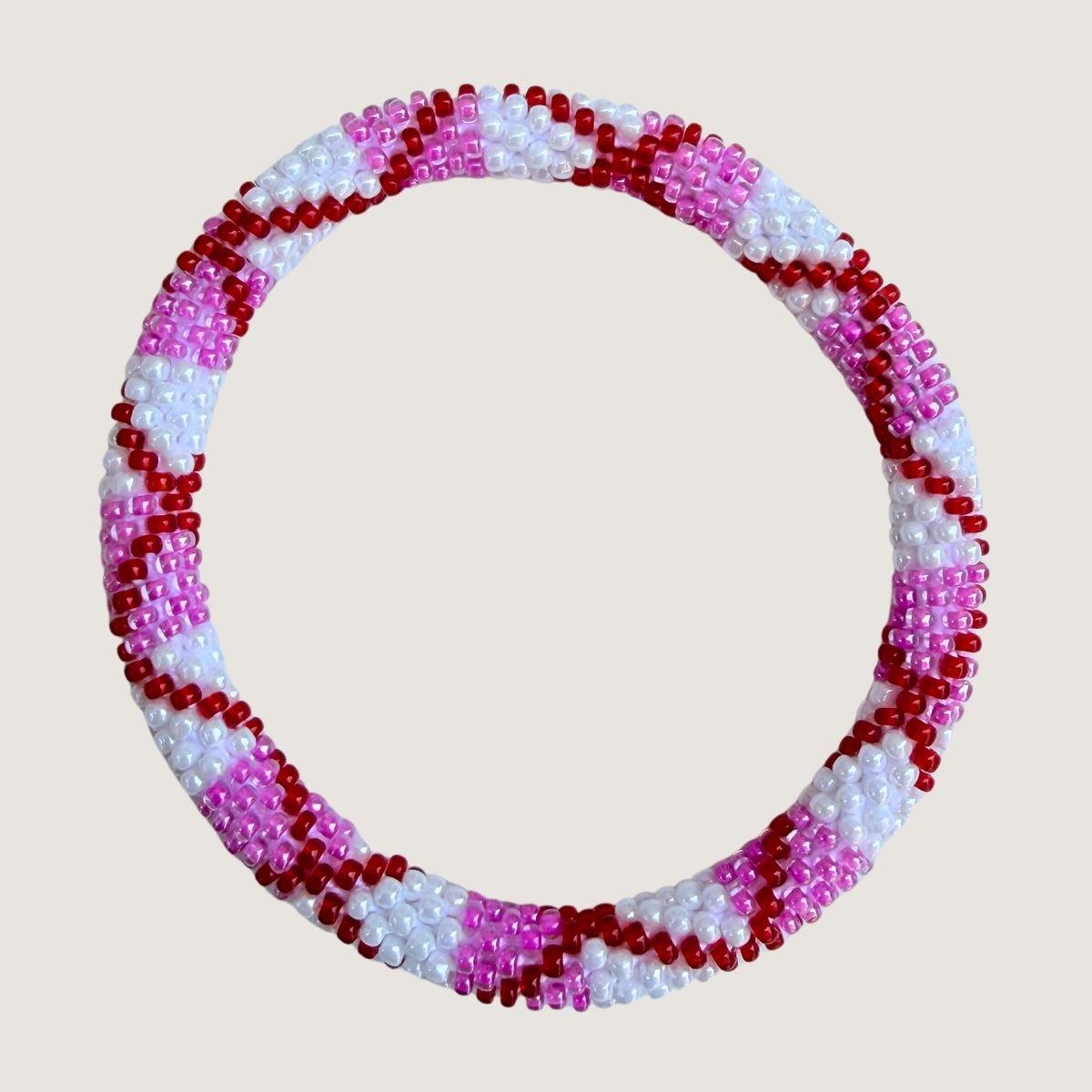 Rose et blanc à losanges