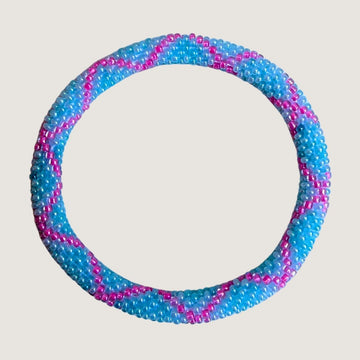 Bleu et rose vif